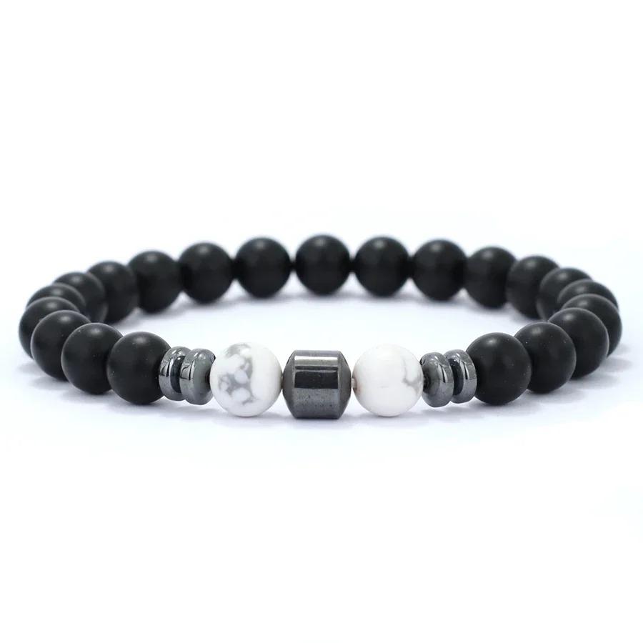 New Design Men Bracelet Jewelry 8mm Black Onyx Tiger Eyes Lava Turquoises Stone Braslet Hombre Suppliers