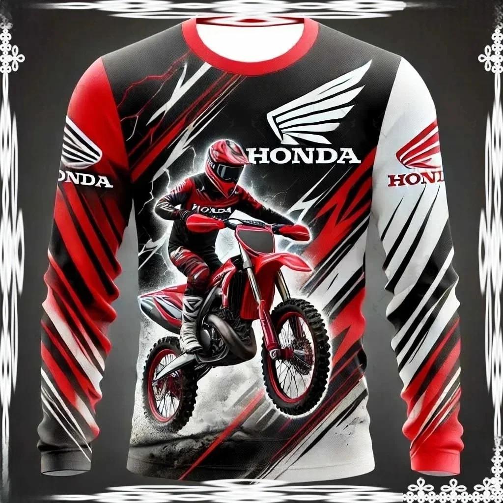 BWG5  Honda 2026 Summer New Off-Road Motorcycle Riding T-Shirt Breathable Sportswear Men and Women Riding Clothes