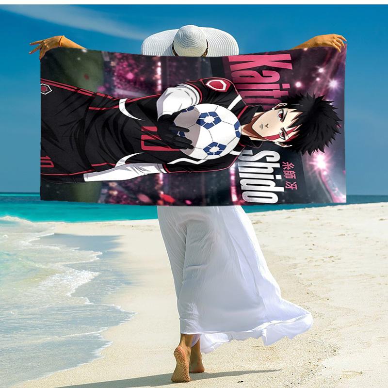 1pc Soccer Hero Action Cartoon Quick Dry Microfiber Bath Towel for Swimming Surfing Camping Unisex Holiday. SJT720183