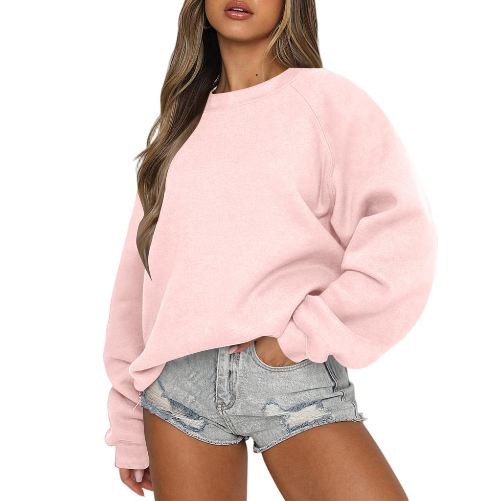Sweatshirts For Women Oversized Crewneck Fleece Pullover Long Sleeve Tops Comfy Fall Winter Fashion Outfits