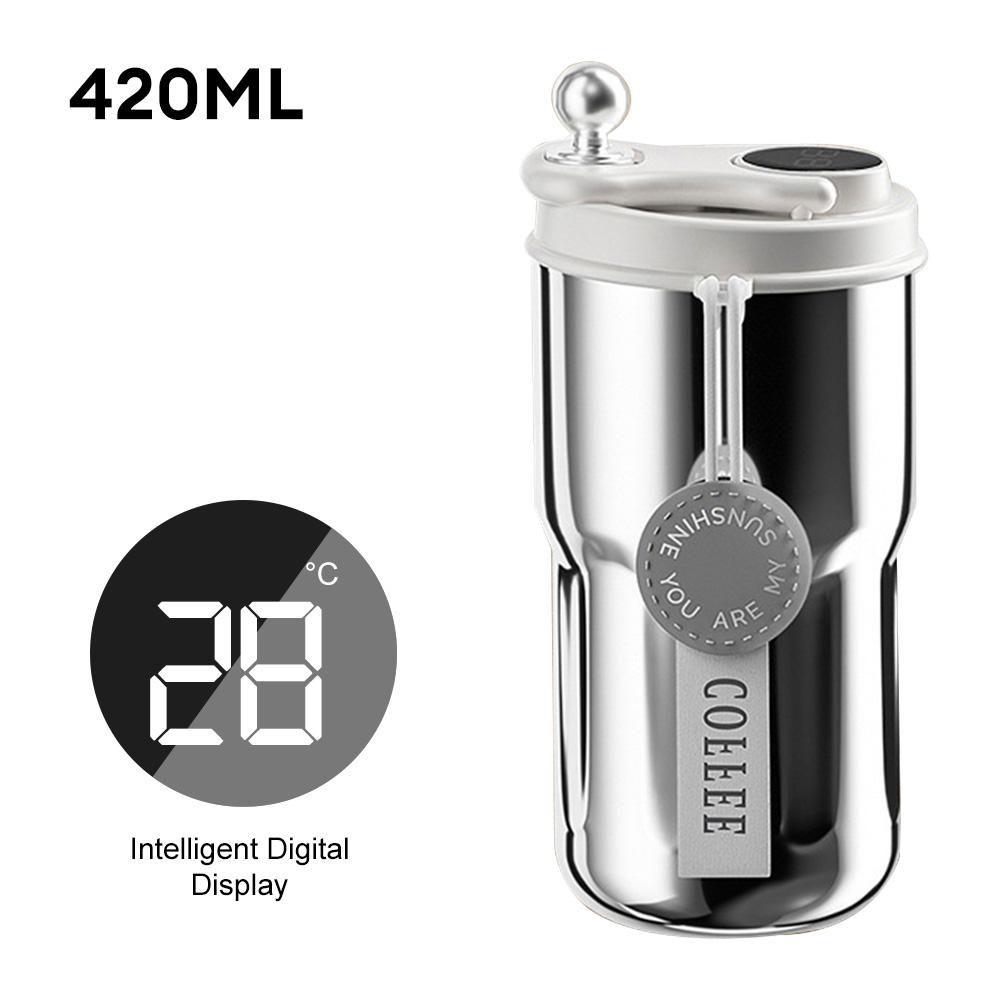 420ml Smart Thermos Bottle LED Temperature Display Coffee Cup 316 Stainless Steel Coffee Tumbler Mug for Camping Christmas Gift