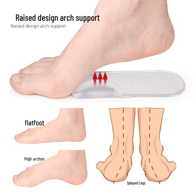 2-in-1 Heel & Arch Support Pads: Soft, Self-Adhesive, Shock-Absorbing Honeycomb Massage Inserts