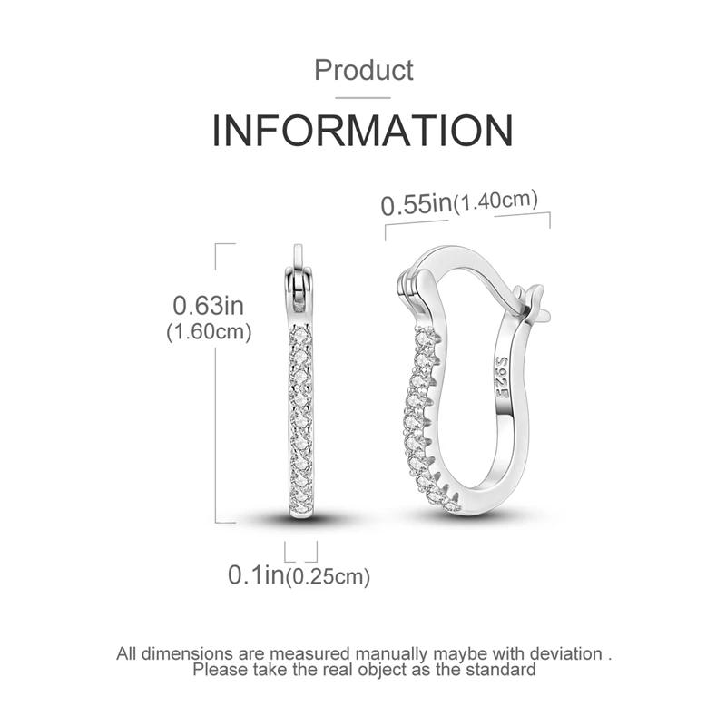 925 Sterling Copper Heart Snake Bone Pattern Cross Shell Zircon Four-pointed Star Earrings for Women Earring Fine Zircon Gifts