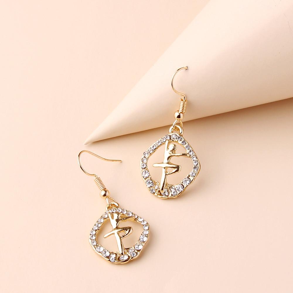 Trend Alloy Fashion Rhinestone Angel Dangle Earrings For Womens Casual Style