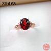 925 Sterling Silver Adjustable Ruby Ring for Women Fashion Jewelry Gifts