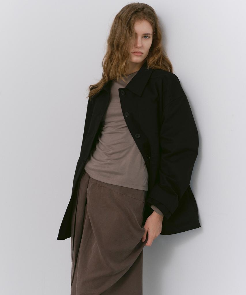 CACELE Relaxed Pocket Cotton Jacket, Black