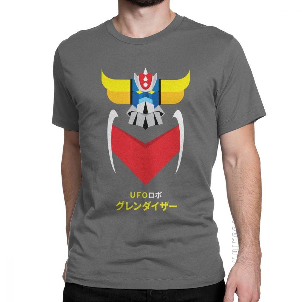 Grendizer Color And Japanese UFO Robot T Shirts For Men Designer Fun Tee Shirt O Neck Purified Cotton Clothing T Shirts