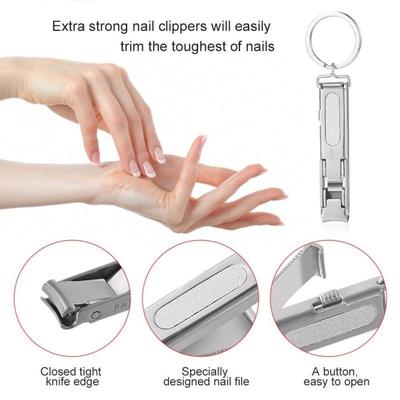 Ultra Thin Foldable Keychain Nail Clippers Stainless Steel Hand Toe Cutter