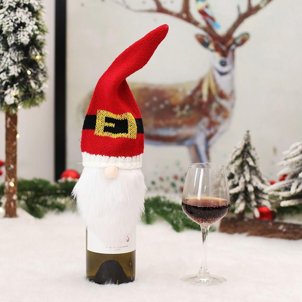 Snowman/Santa Christmas Wine Bottle Bag Cover Knitted Champagne Wine Bag  Navidad Presents