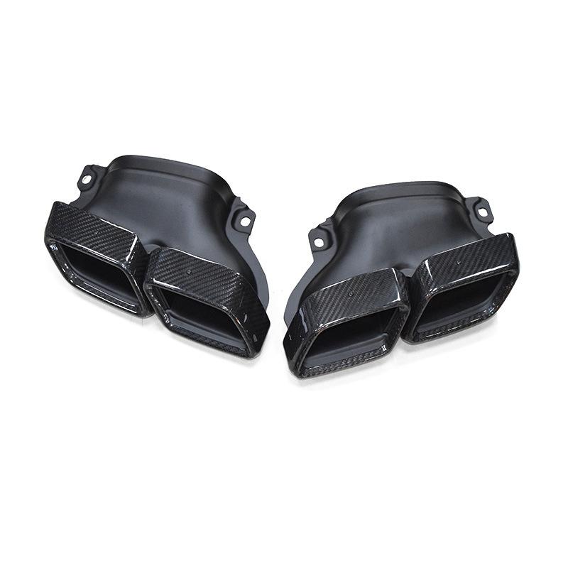 Mercedes-Benz C-Class W205 Quad Black Square Carbon Fiber Exhaust Tip