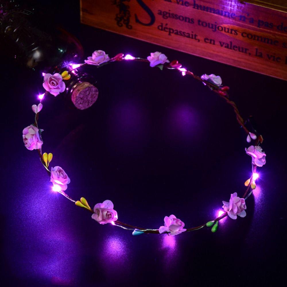 Bridesmaid Simulation Flower Seaside Glowing Wreath Beach Headband Wreath Headband Flower Crowns