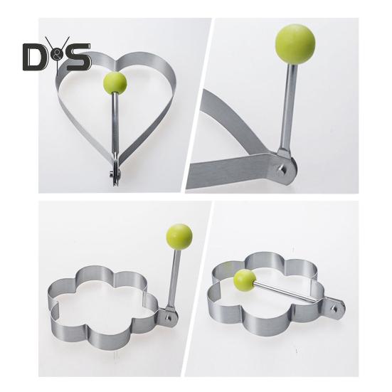 Praktyczna forma do jajek zapobiegająca oparzeniom Przydatne narzędzie do smażenia jajek w kształcie serca ze stali nierdzewnej