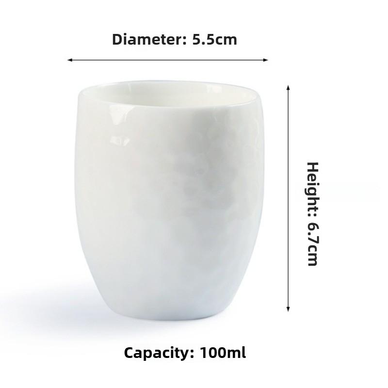 Velký ručně vyráběný porcelánový šálek na čaj z nefritu ovčího tuku pro domácí použití, k degustaci čaje, jeden mistrovský šálek, keramický šálek s plástvovou strukturou na pití čaje