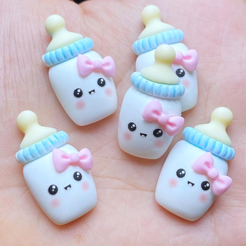 

10Pcs Kawaii Mixed Cute Simulation Bottle Flat back Resin Cabochons Scrapbooking DIY Jewelry Craft Decoration Accessorie K68