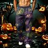 Men's Loose Fit Wide Leg Joggers with Pockets - Printed Casual Sweatpants for Sports and Daily Wear