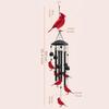 Cardinal Wind Chimes Outdoor Metal Red Bird Wind Chimes for Outside/Indoors Home Lawn Porch Patio Garden Decor Yard Decoration