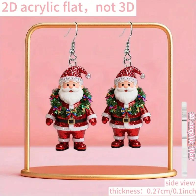 Santa Claus & Christmas Tree Acrylic Earrings