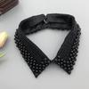 Elegant Pearls Beaded Bib Faux Collar Half Shirt for Women Lapel False Collar Detachable Collar Neckline Choker Necklace