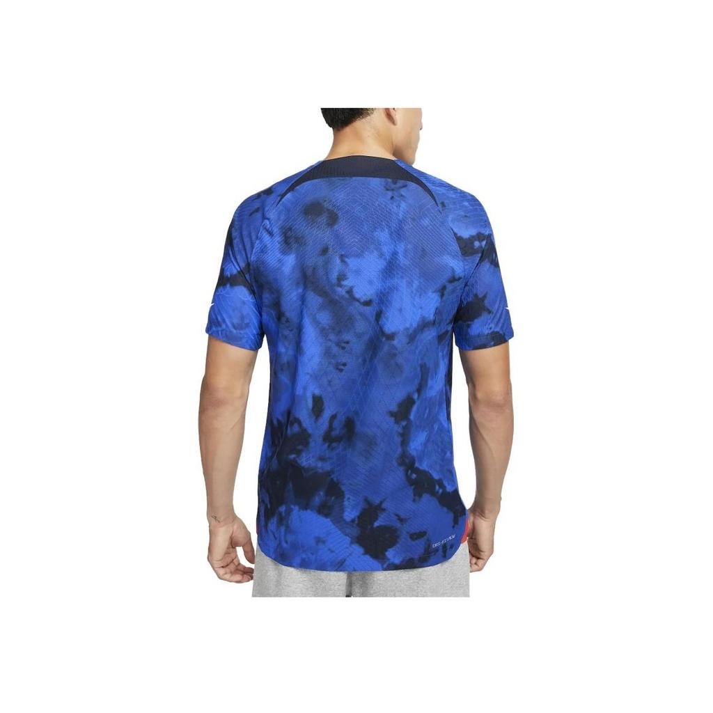 Nike Letter Print Crew Neck Pullover Short Sleeve Retro Sports Football Shirt Men Tops Blue DN0637-453