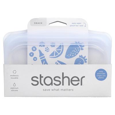 Reusable Silicone Food Bag, Snack Size, Clear, 293.5 Ml (9.9 Fl Oz)