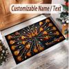 Music Guitar Theme Soft Crystal Velvet Rug Custom Name & Text Print Non Slip Floor Rug for Bedroom Living Room