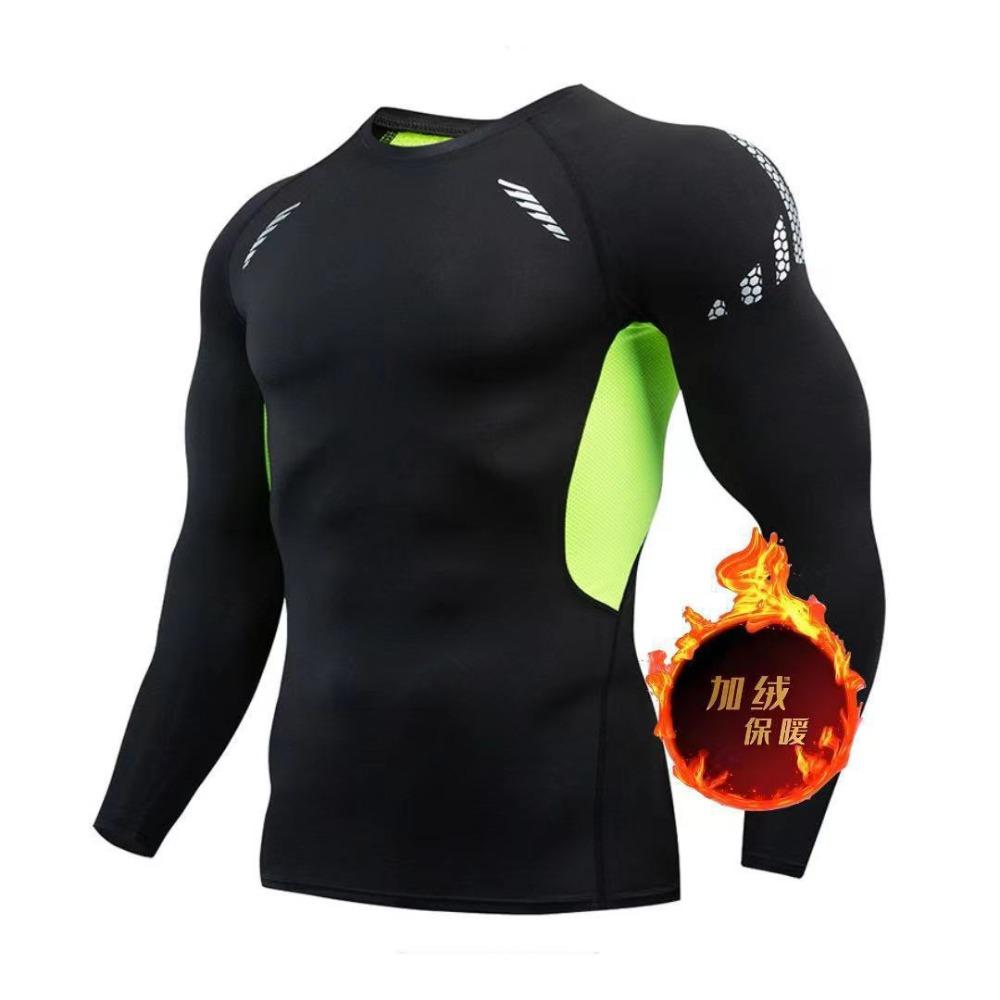 Herren Fleece Thermounterwäsche Set Sport Outdoor Skifahren Basisschicht Fitness Schnelltrocknend Rundhals Lange Unterhosen
