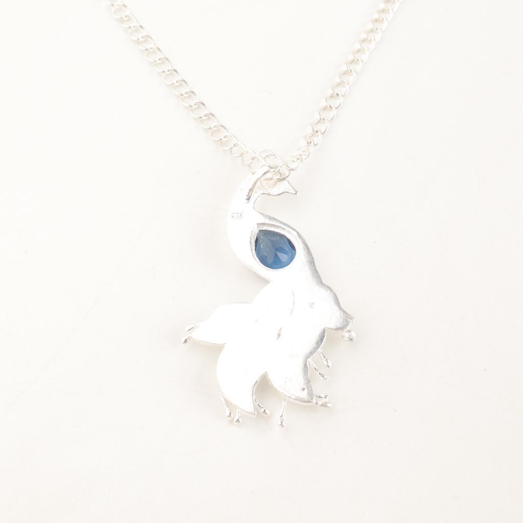 Rare London Blue Topaz Gemstone 925 Sterling Silver Jewelry Wedding Pendant 2" CP-21-3