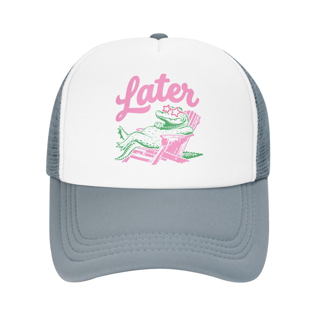 See You Later Teacher Alligator Summer Baseball Cap Cool Trucker Hat Couple Women Print Tennis Skate Sun-Proof Snapback Cap