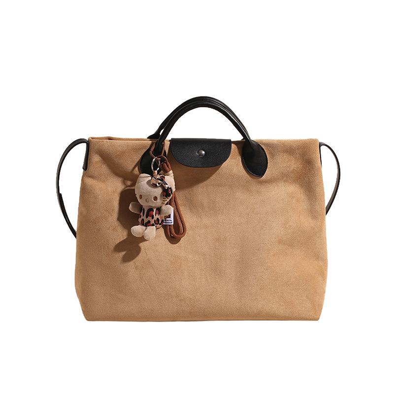 

Вместительная ретро портативная сумка-тоут женская новая высококлассная на плечо, мессенджер, для поездок with pendant хаки