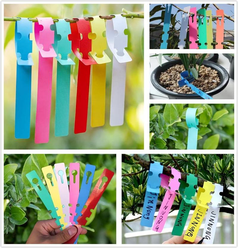 300/100pcs Waterproof Plant Tags Reusable PVC Identification Rings for Flower Plant Labels Signboard Marker Hanging Tag Supplies