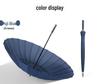 24-Rib Wind-Resistant Umbrella: Large Solid Color, Long Handle, Custom Logo for High-End Business Use