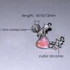 1pc Heart Moon Shape with Zircon Stainless Steel Lip Stud For Woman Girl Daily Party Earring Stud Cartilage Piercing Zircon