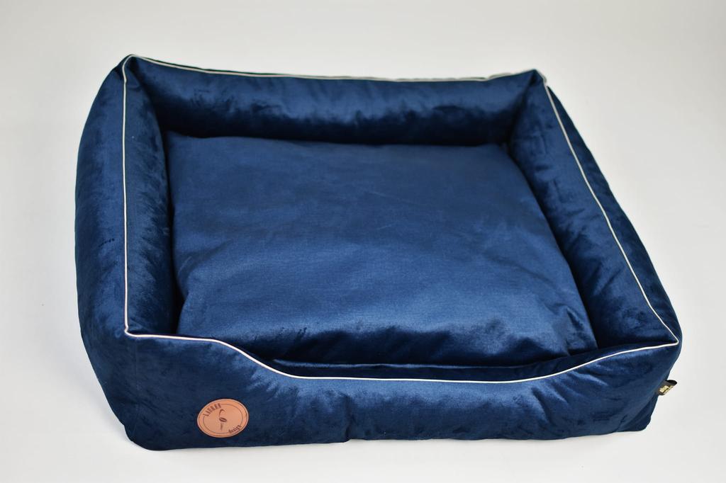 Cezar Navy Blue Velvet Sofa - 95Cm X 80