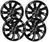 NRM Stig Black Hubcaps, 4 Pieces, High Gloss, Size 17”, Universal + Ring