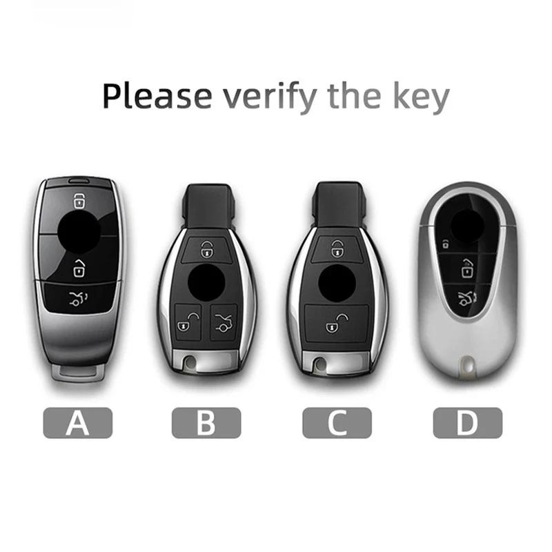 Alloy Style Car Key Case Cover Shell Fob For Mercedes Benz A C E S Class W213 W222 W223 W205 W206 W212 W176 Glc Cle Cla Amg X167