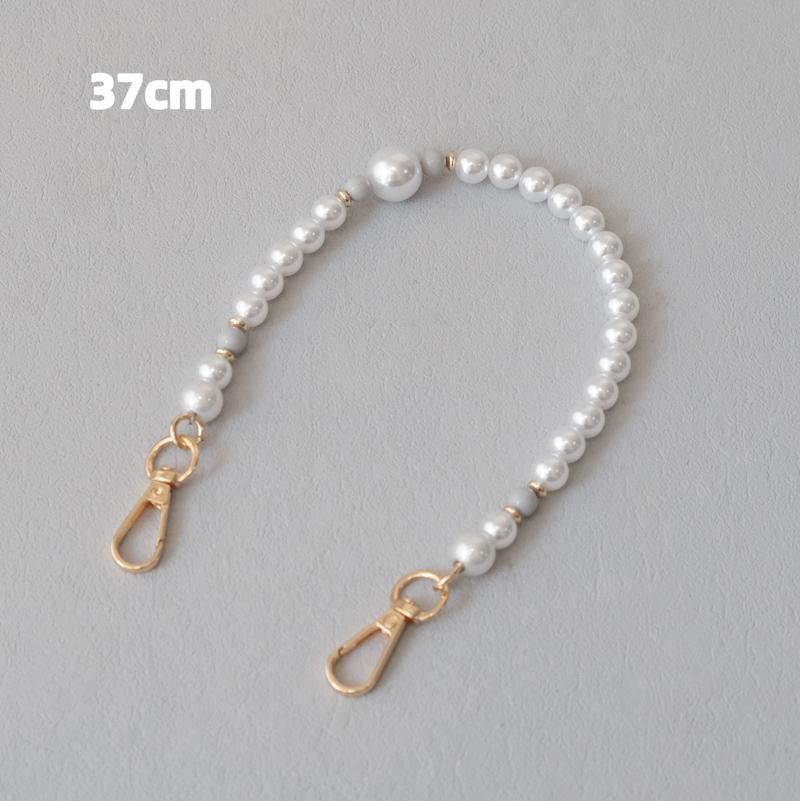 New Fashion Woman Bag Accessory Detachable White Beaded Chains Cute Acrylic Luxury Strap Women Elegant Bag Phone Handle Chain