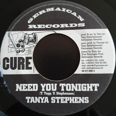 7inch Record TANYA STEPHENS  NOSLIW - Need You Tonight  Oh My Gal GR070063 Germaican Recor 2002 Jamaica Reggae Ska  Dub Used