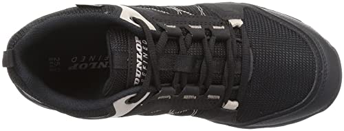 DUNLOP REFINED DU6001 Men's Waterproof Wide 4E Outdoor Walking Sneakers, Black, Size 26.0 cm