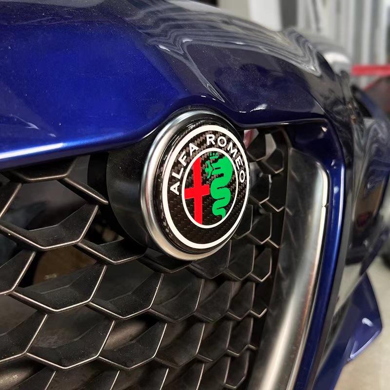 Alfa Romeo Giulia Stelvio Carbon Fiber Front & Rear Logos