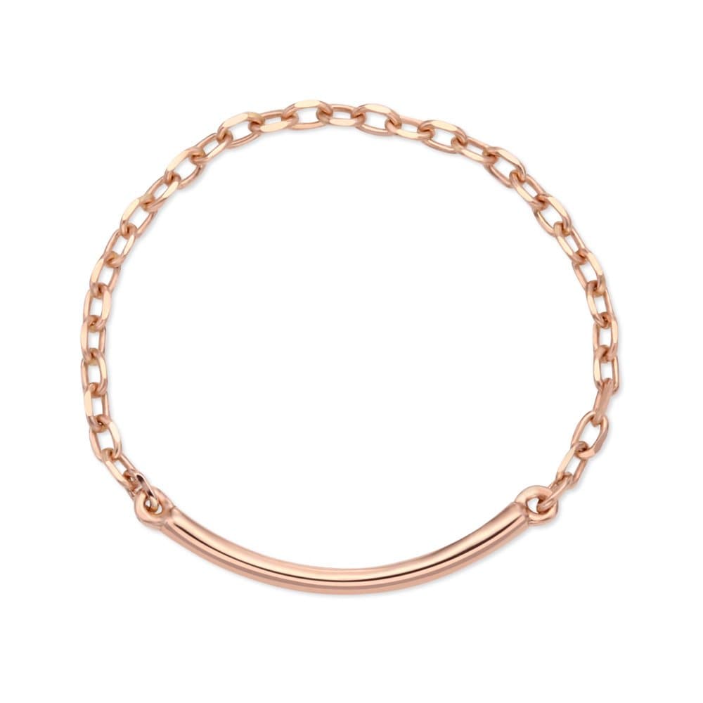 [Bnbgold] 14K/18K Simple Stick Chain Ring Srs37425