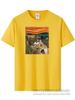 High Quality T-shirt 100% Cotton T Shirt Cat Pattern Printed T-shirt Casual Cool O-neck Tshirt Loose Male Tees Tops