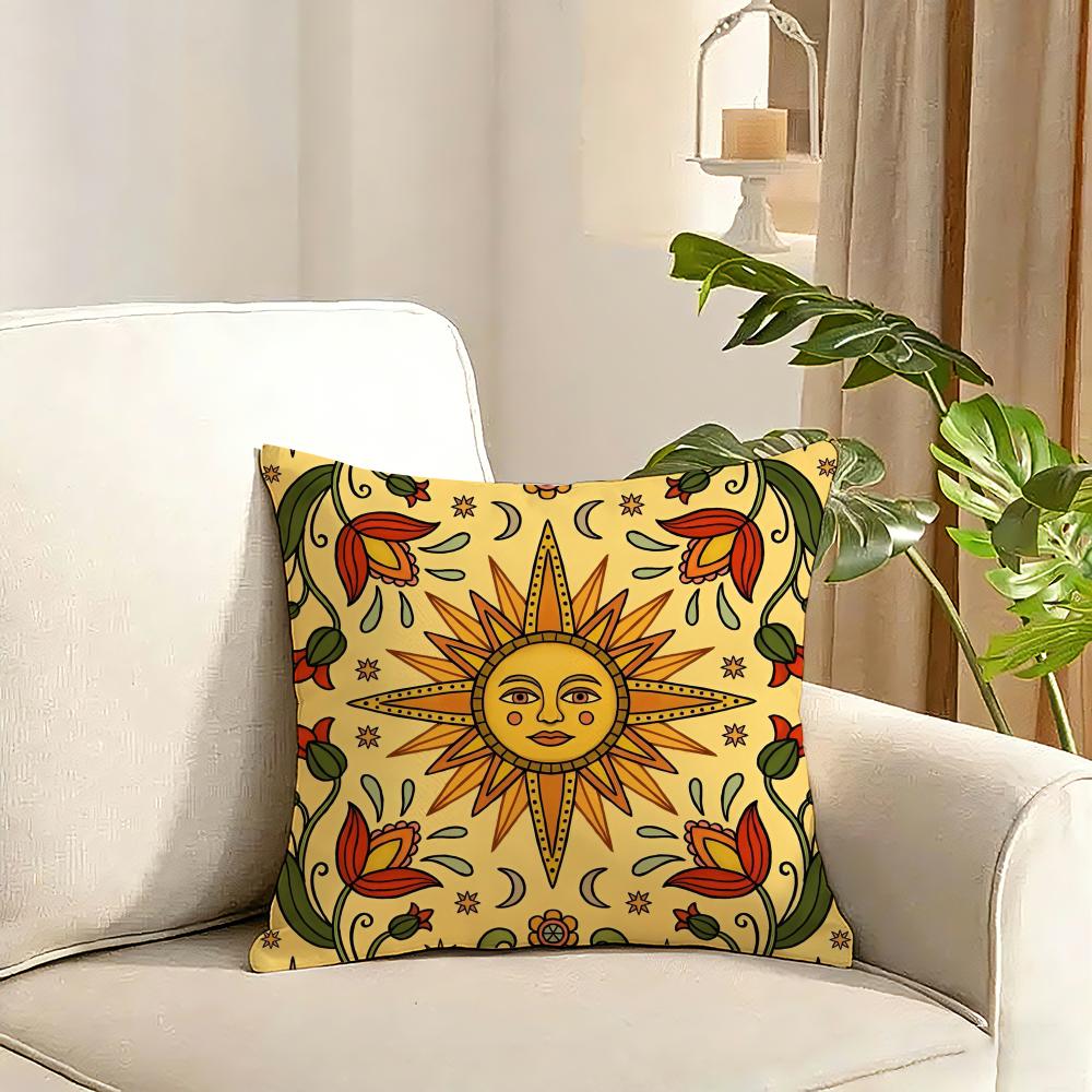 Nordic Midsummer Festival Cushion Cover Reversible Plush Pillow Cover Soft Fluffy Home Decor for Sofa Bedroom