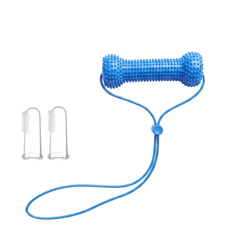 PVC Dual-Action Canine Dental Prop With Silicone Toothbrush Dog Toothbrushing Toy Pet Oral Care