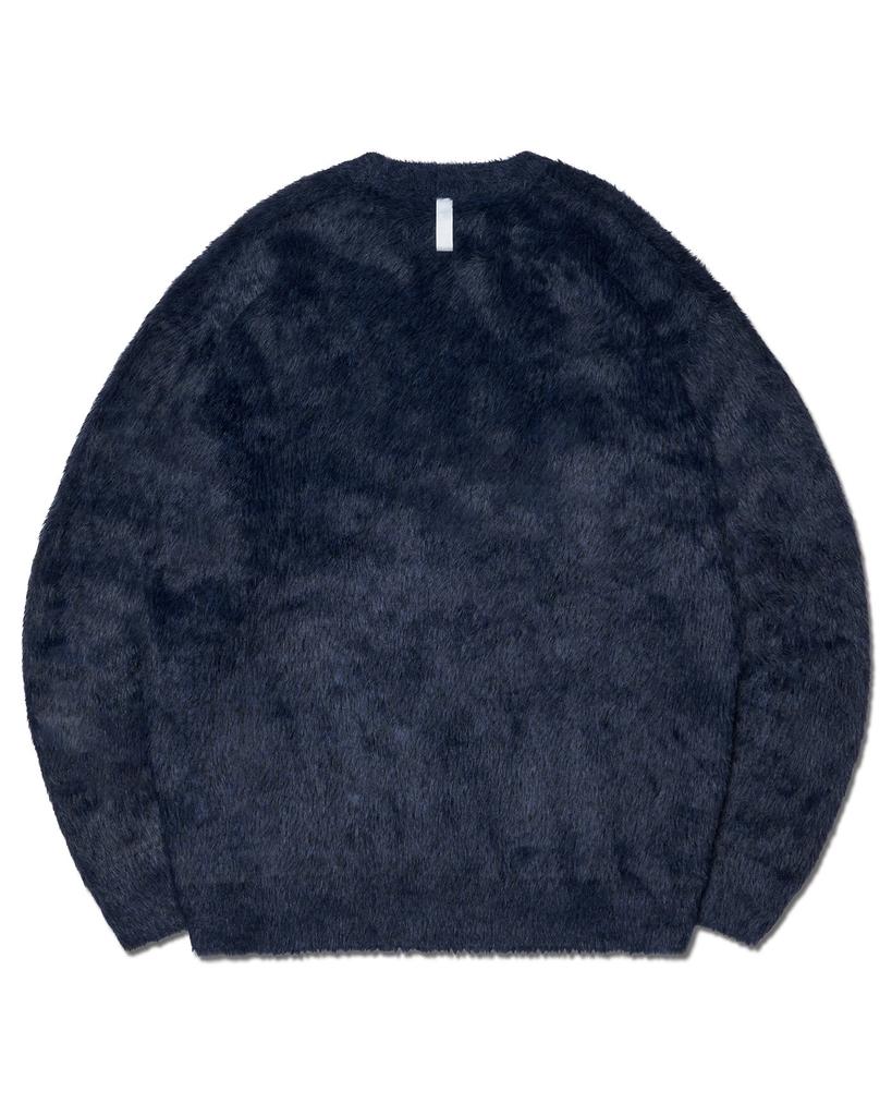 Nomaenyueol Cropped Hairy Knit - Dark Navy