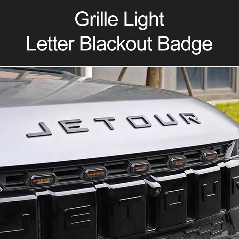 For Jetour T2 i-DM Ich - X K3 Car Emblem Blackout Sticker Grille Light Letter Badge Black Warrior Matte Black Emblem Accessories