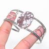 Natural Wild Horse Gemstone 925 Sterling Silver Cuff Bangle Adjustable h0F14