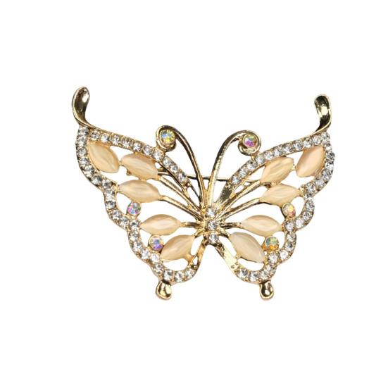 Brooch Retro Style Flower Plant Design Suit Lapel Pin with Faux Opal Inlaid Sweaters Collars Hats Bags Coats Scarves Badge Outfit Accessory