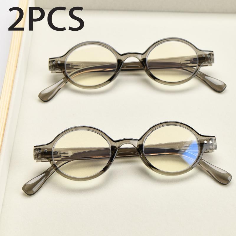 1Pc Oval Reading Glasses With Spring Hinge Anti Blue Light Prescription Eyewear Computer Glasses +0