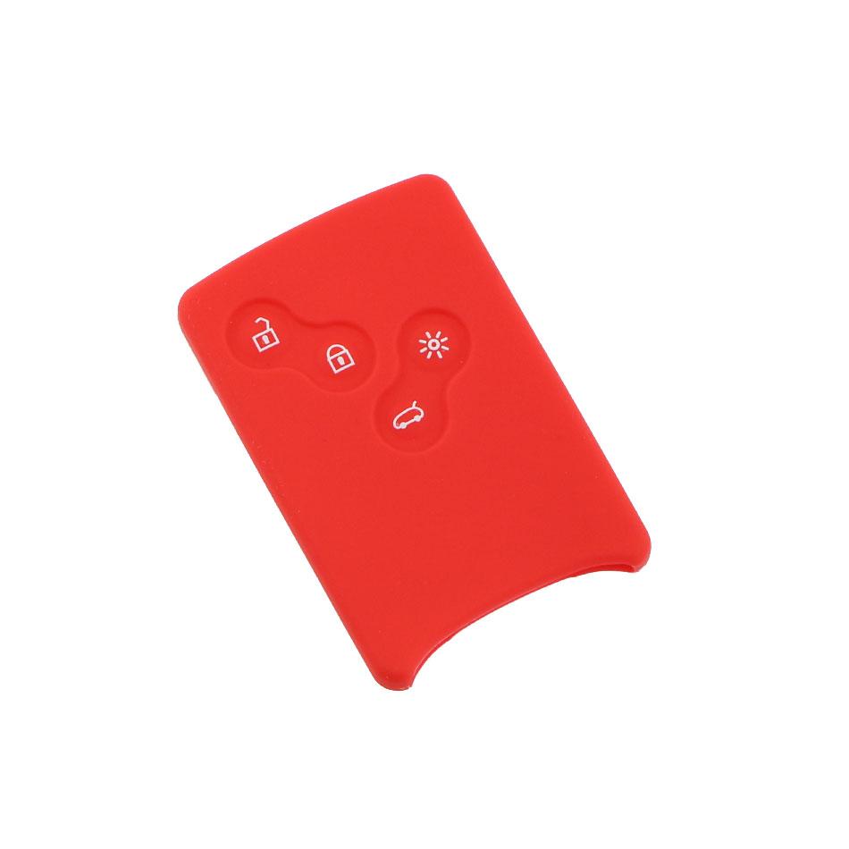 

4 Buttons Silicone Rubber Key Case Protector Cover for Renault Clio Logan Megane 2 3 Koleos Scenic Card Car-Styling красный