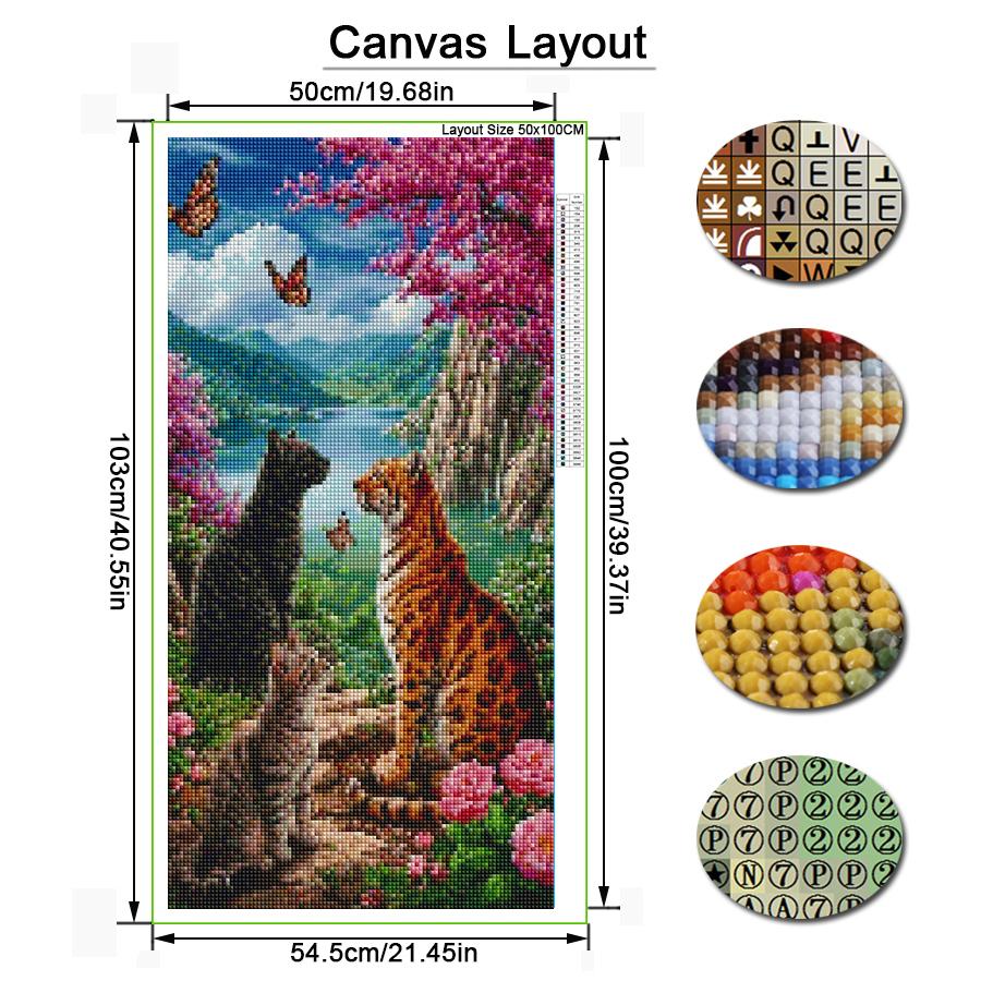 Cat and Butterfly Large Size Diamond Painting New Collection Animals Diy Full Drill Rhinestone Embroidery Mosaic Cross Stitch Kits